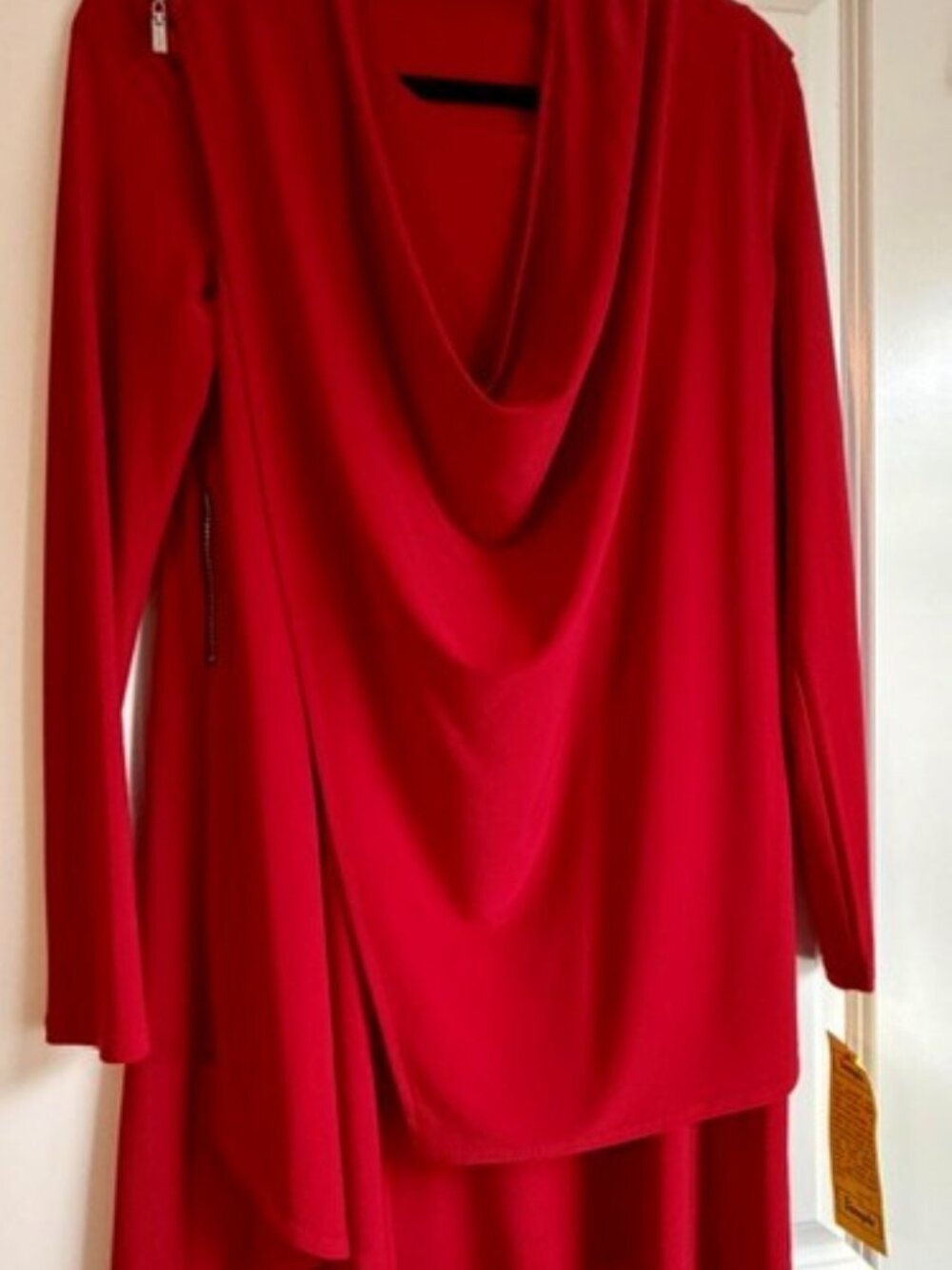 Joseph Ribkoff Red Cowl Neck Dress